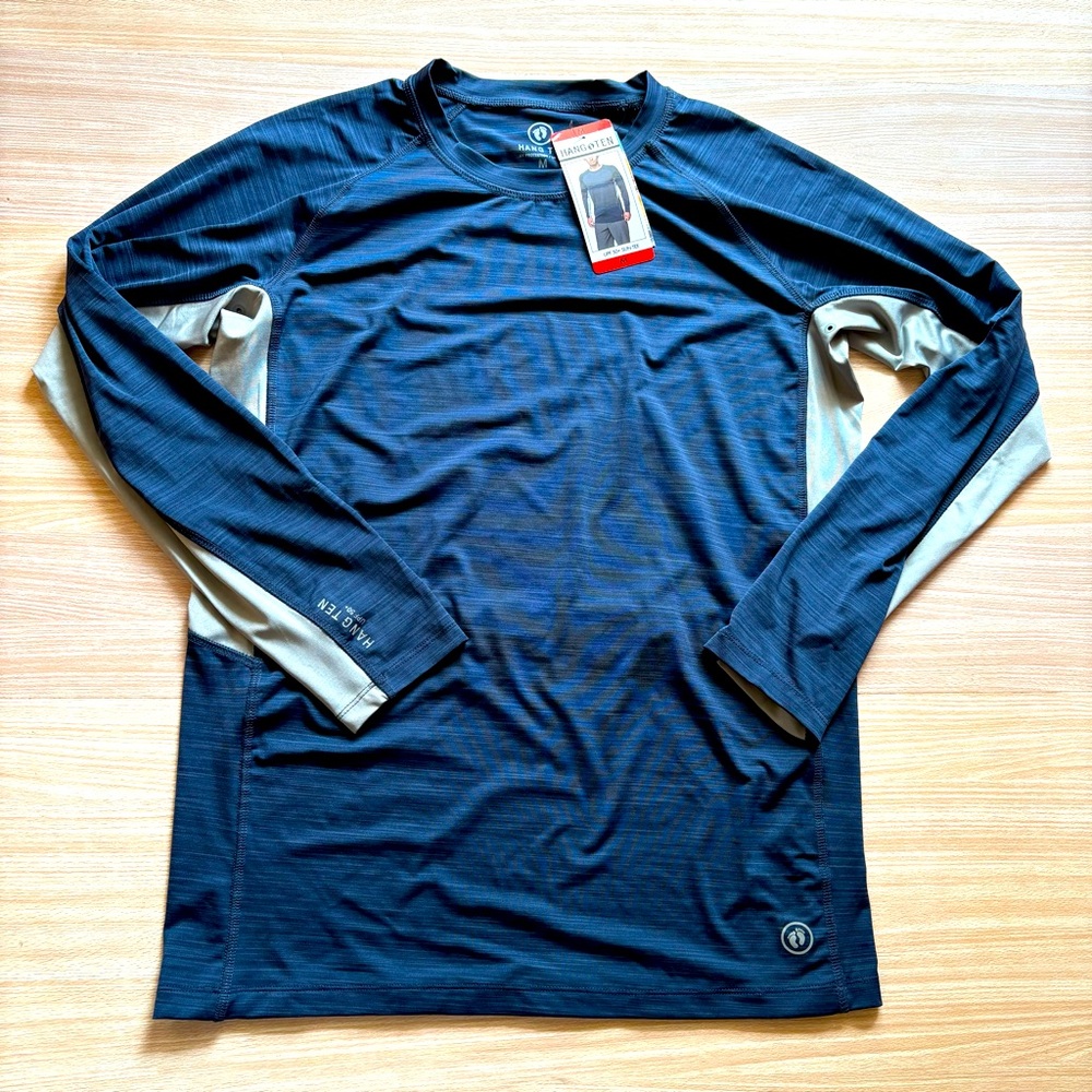 NWT Hang Ten Sun Tee Men's UPF 50+ Moisture Wicking Long Sleeve Men's Sz M
